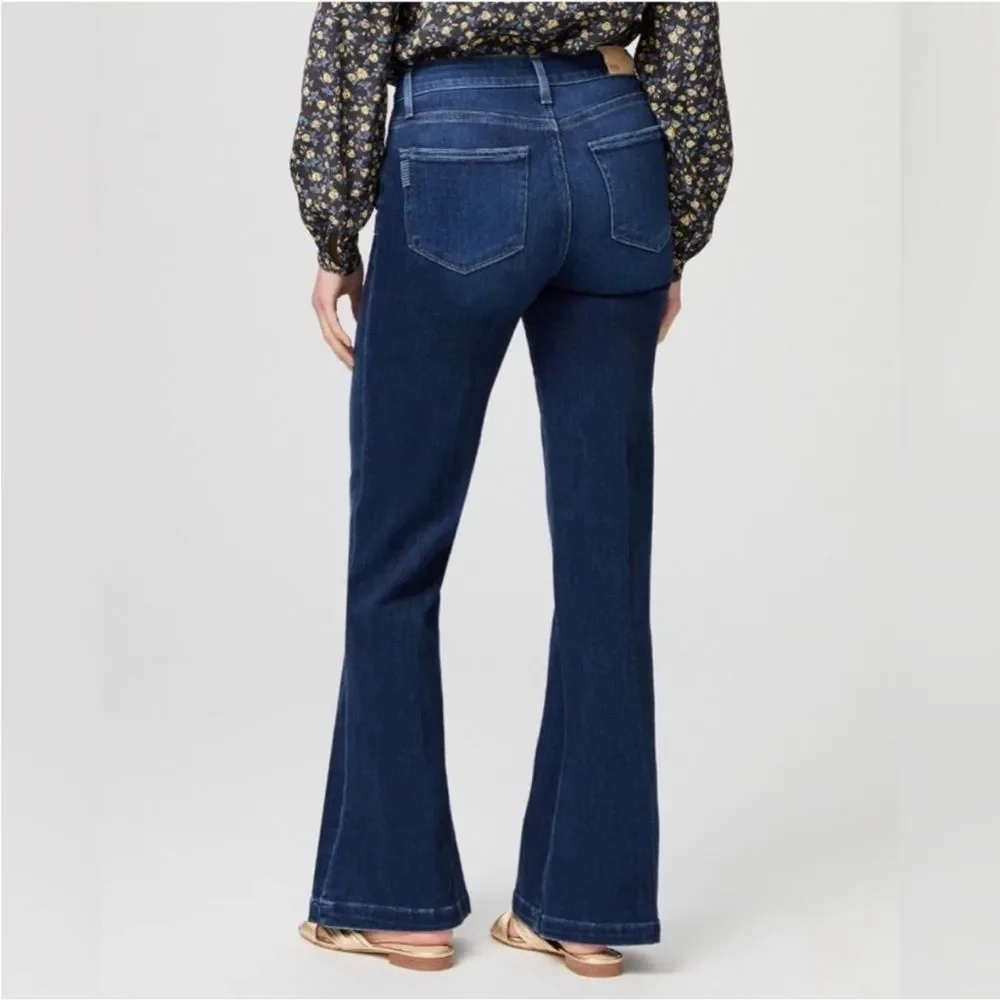 PAIGE Genevieve Dark Blue Flare Jeans,like New, sz 32 - Picture 3 of 12